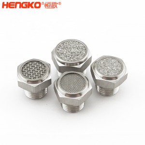 廠家直銷316不銹鋼燒結(jié)消聲器耐高溫降噪，粉末燒結(jié)氣動元件可按需定制